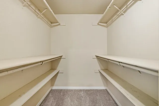 a view of small space with racks on the wall