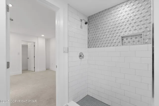 a bathroom with a shower