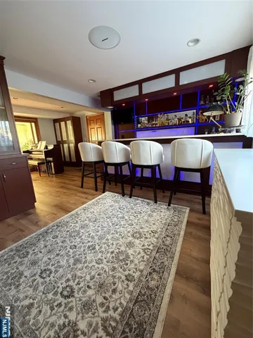 a bed room with a bed and a table