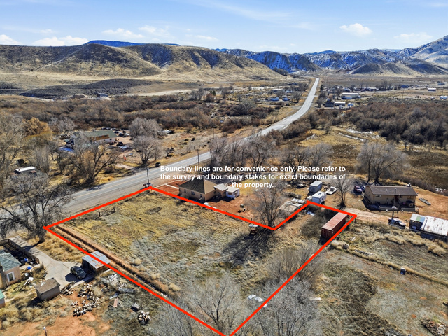 66 South State Street Sigurd, UT 84657 - Photo 7 of 13 Aerial view of property's location featuring mountains and property boundaries highlighted