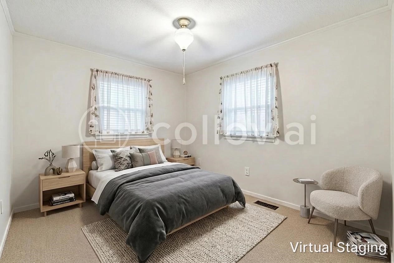209 Red Oak Street Livingston, TX 77351 - Photo 17 of 34 AI Generated Virtual Staging of 2nd Bedroom View