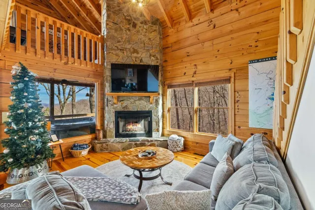 a view of a balcony with furniture