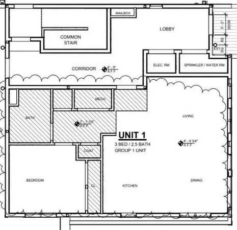 a black and white photo of a room