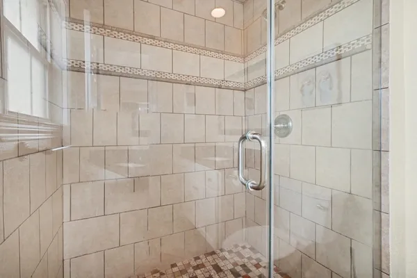 a bathroom with a shower