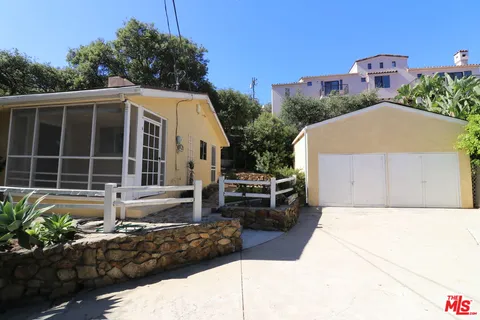 a view of a back yard from a window