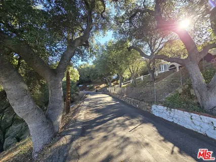 a view of a street with the trees