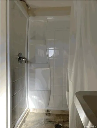 a bathroom with a shower