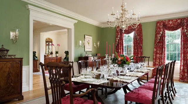 a living room with furniture fireplace and flat screen tv