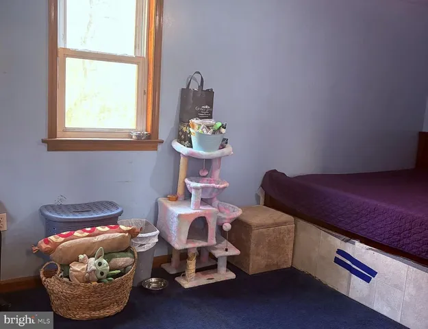 a living room with furniture and a gate