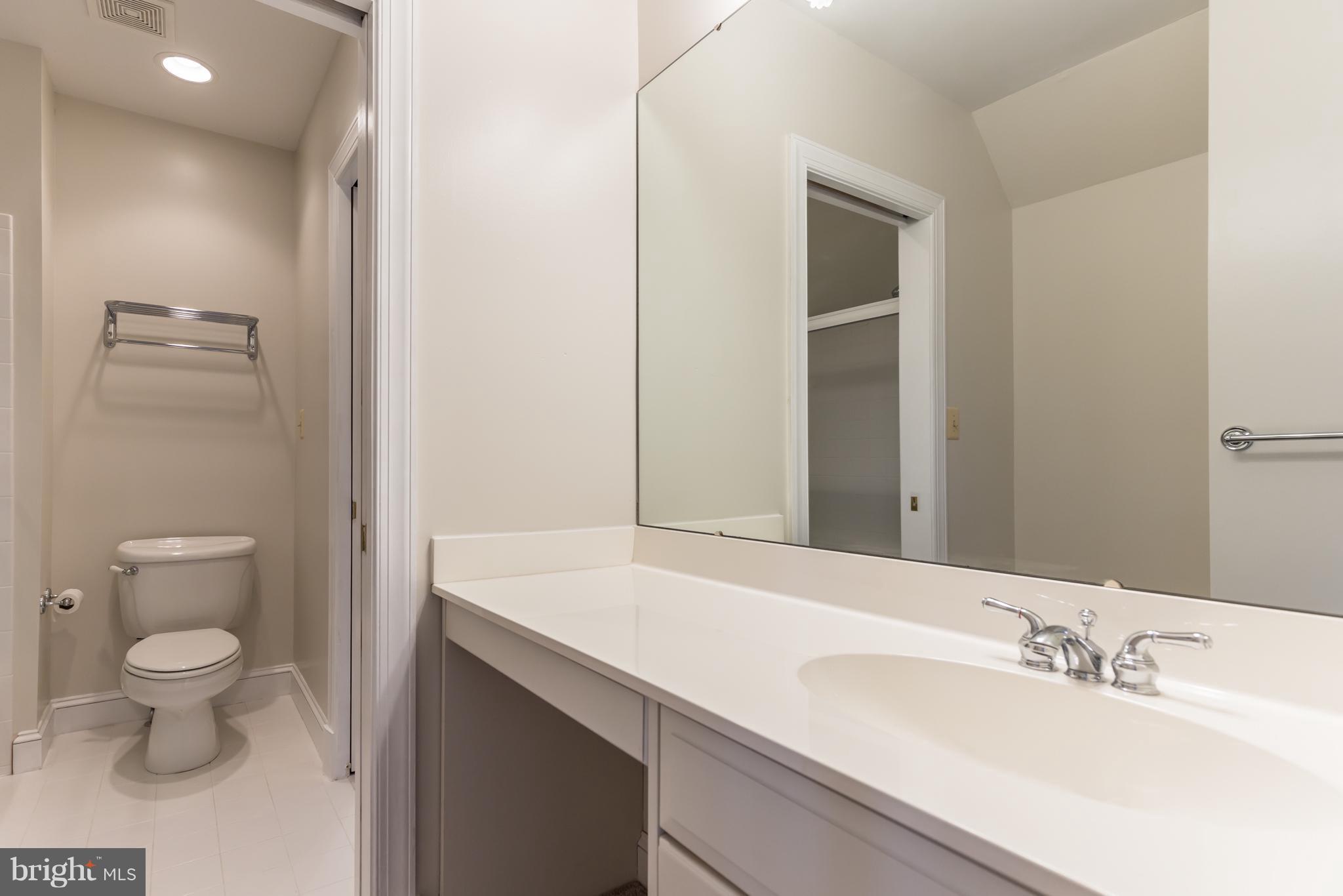 14270 Solomons Island Road South Solomons, MD 20688 - Photo 23 of 30 a bathroom with a sink a toilet and a large mirror