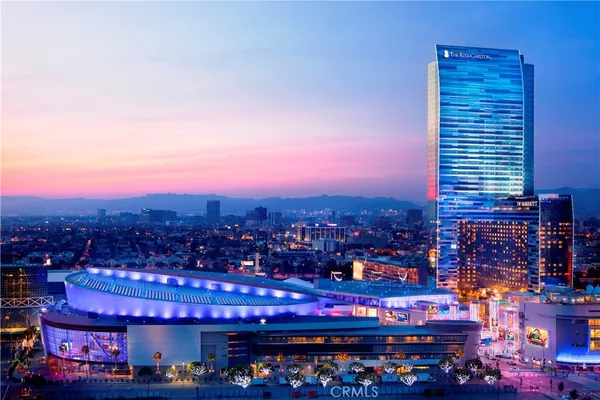 a view of city with tall buildings