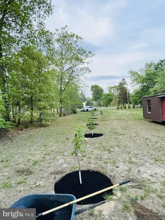 a view of a pool with a yard