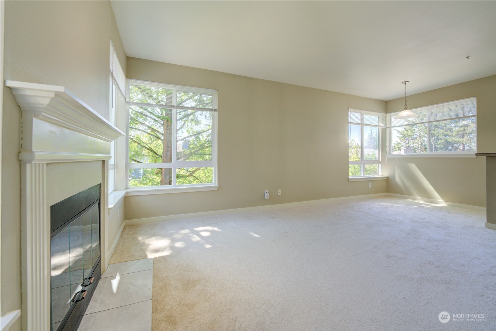 3903 243rd Place Southeast, Unit N203 Bothell, WA 98021 - Photo 8 of 35 a view of an empty room with a window and a kitchen