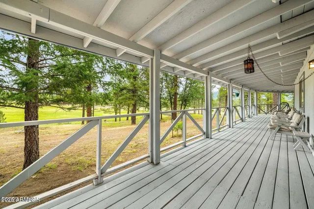 a view of porch with wooden floor and floor