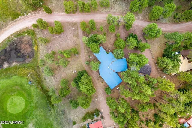 a view of a lake with houses