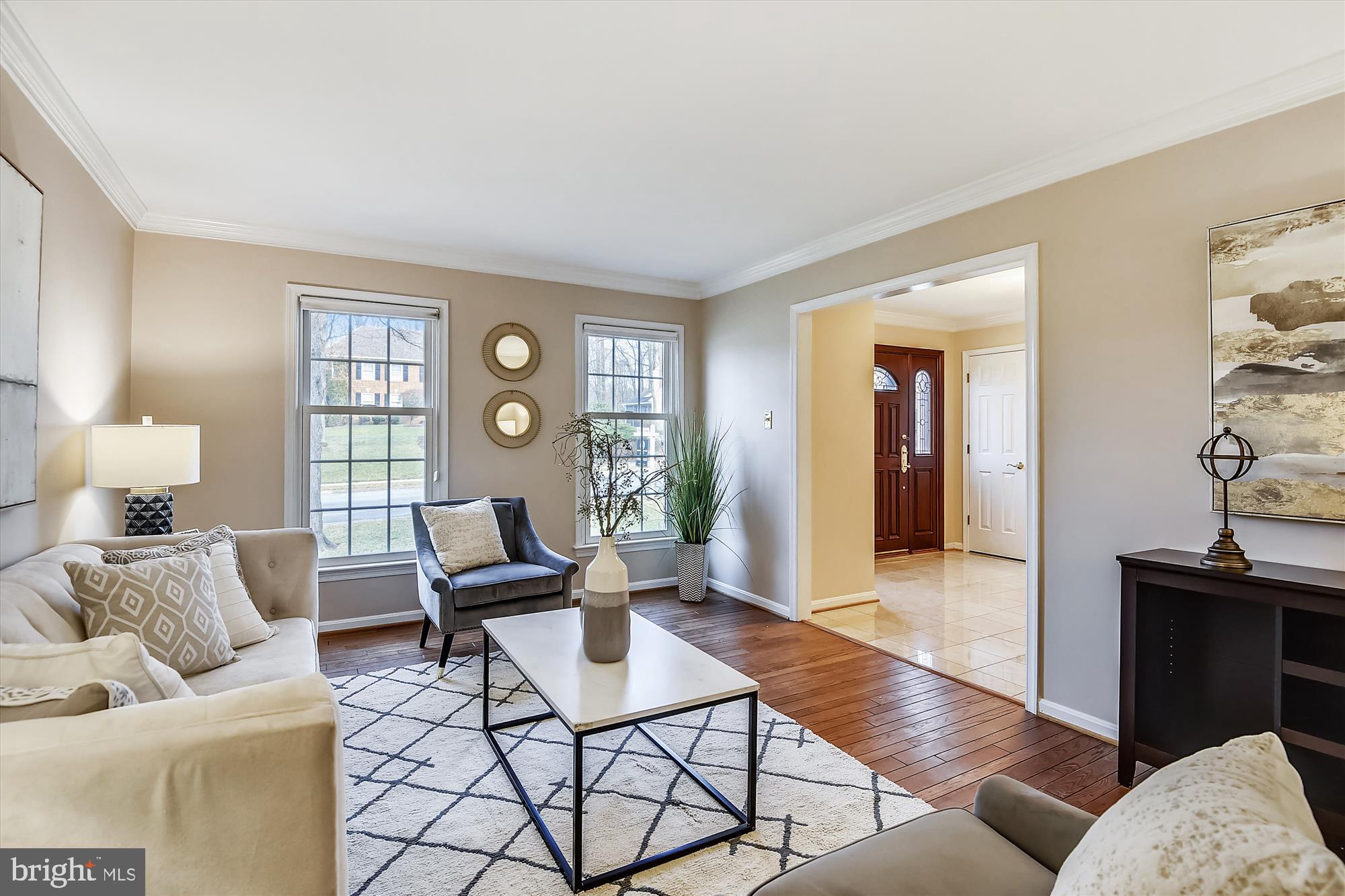 11874 Fawn Ridge Lane Reston, VA 20194 - Photo 6 of 75 a living room with furniture and wooden floor