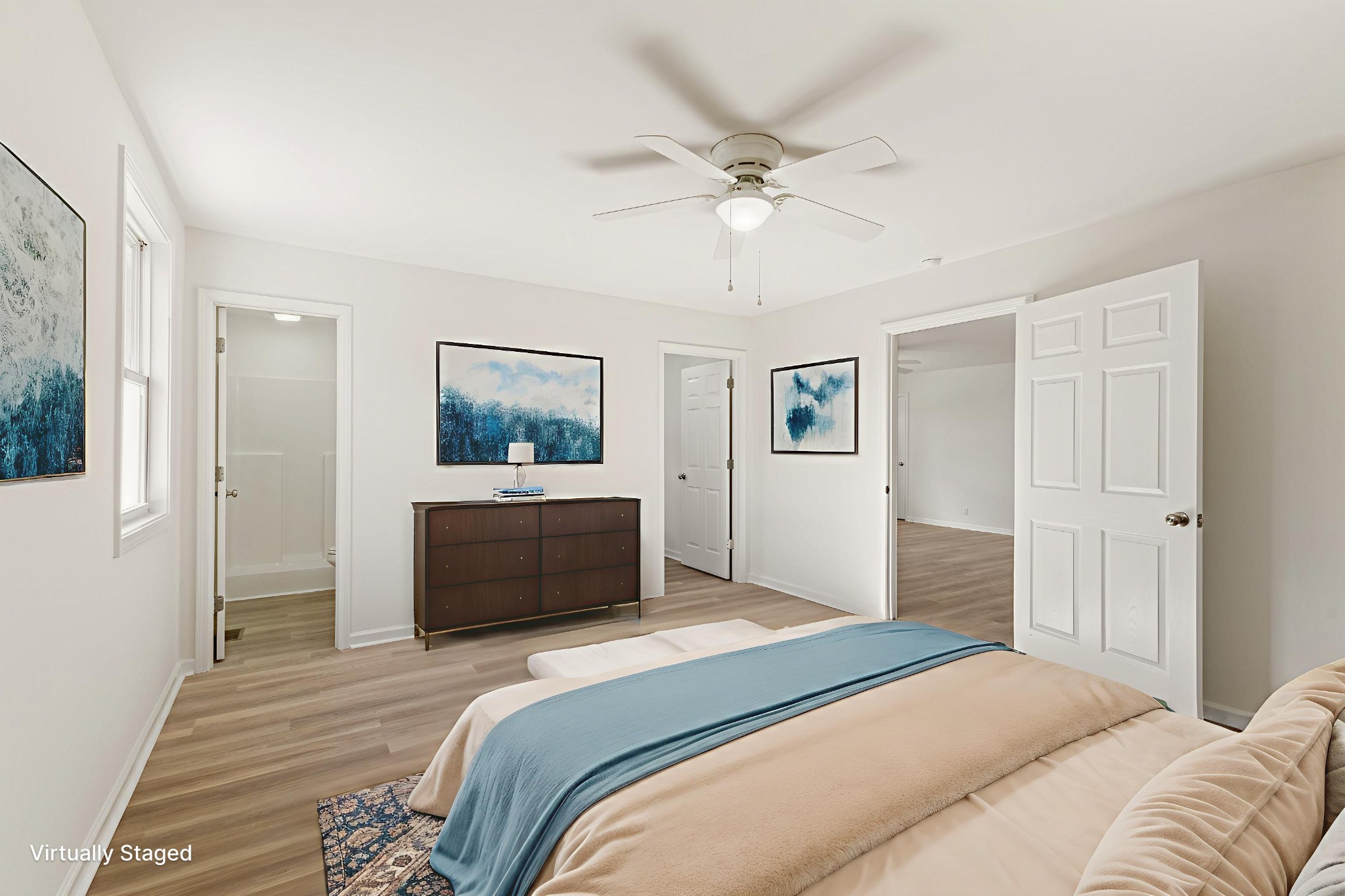 1029 Granada Road Ashland City, TN 37015 - Photo 5 of 34 a bedroom with a bed and a chandelier