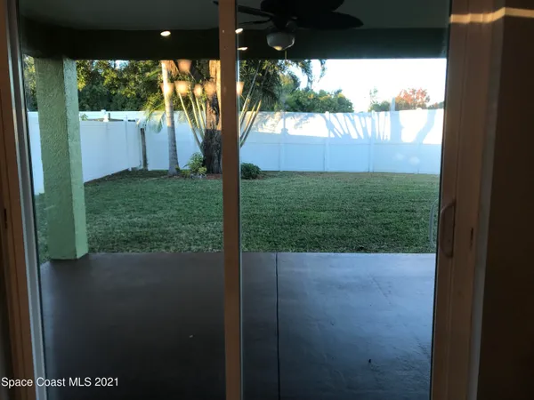 a view of yard from a window