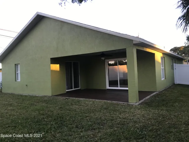 a backyard of the house