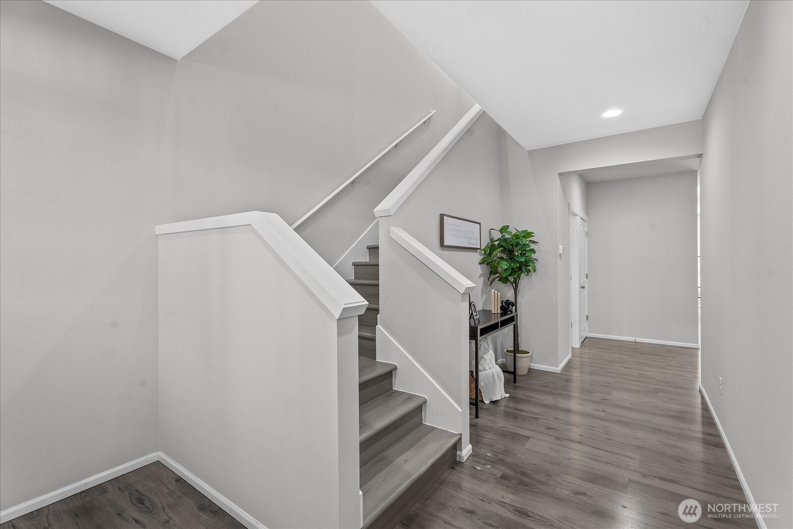 9901 13th Street Southeast Lake Stevens, WA 98258 - Photo 18 of 37 a view of entryway with stairs and wooden floor