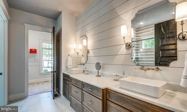 a view of a bathroom with a window