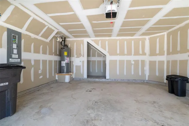 a view of an empty room with stairs