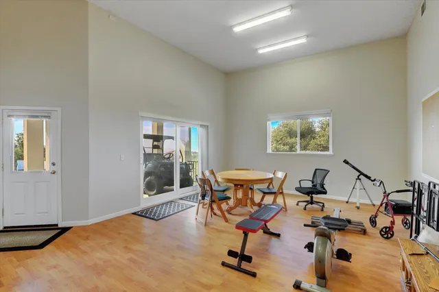 a backyard of a house with lots of green space