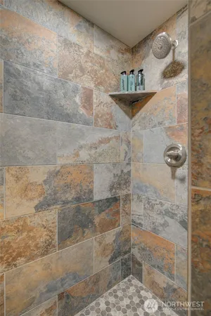a bathroom with a shower