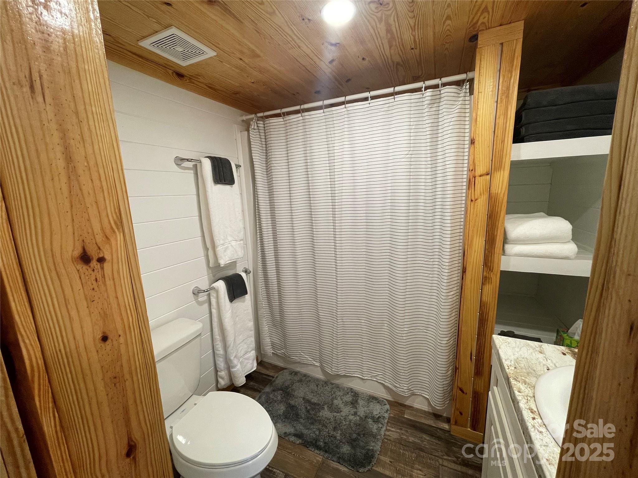 1304 Souther Road Old Fort, NC 28762 - Photo 40 of 48 a bathroom with a toilet a sink and shower