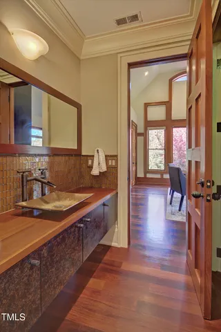 a view of hotel and bathroom