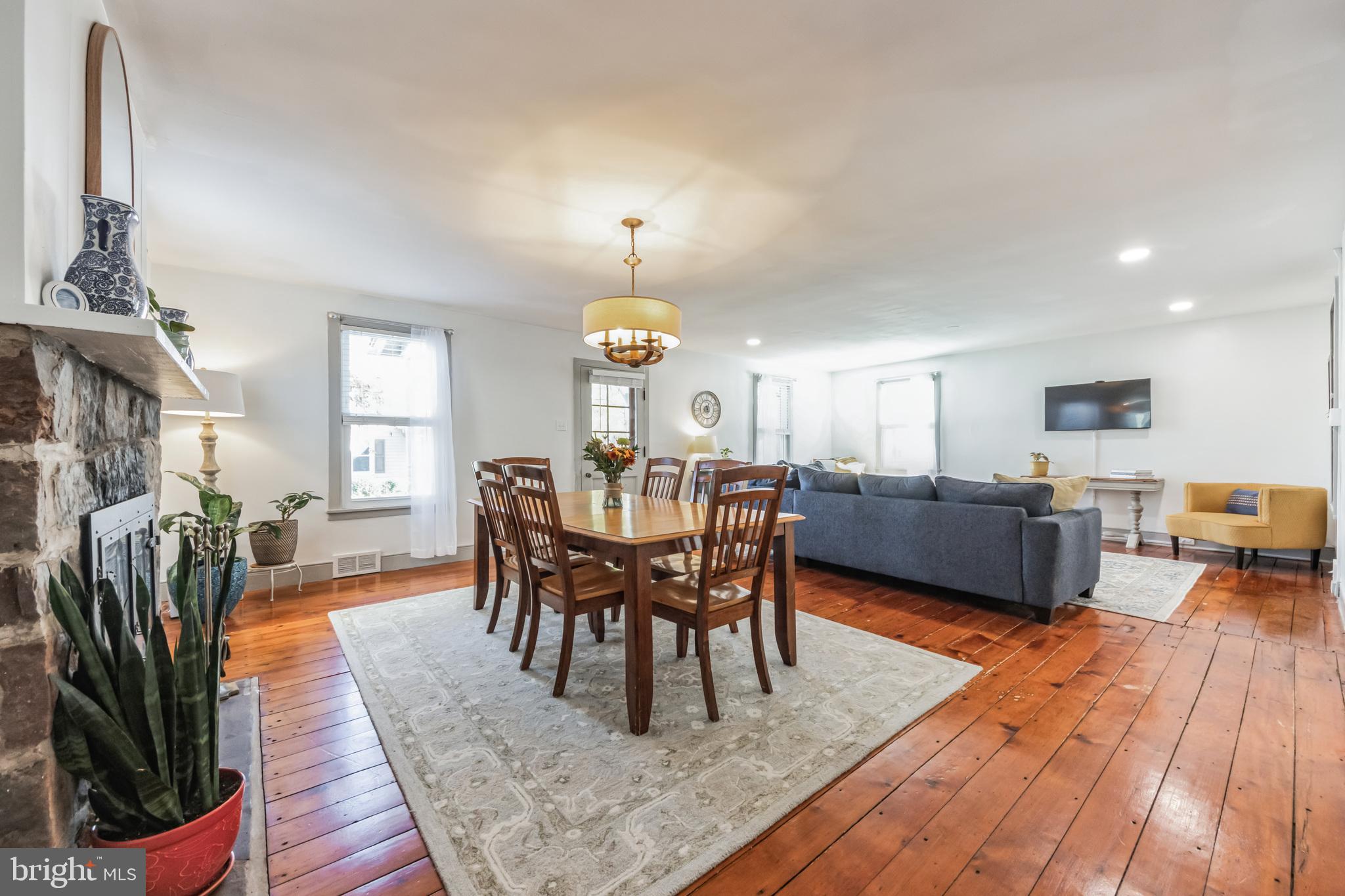 1824 Forest Grove Road Furlong, PA 18925 - Photo 4 of 29 Dining and living space with pumpkin pine floors