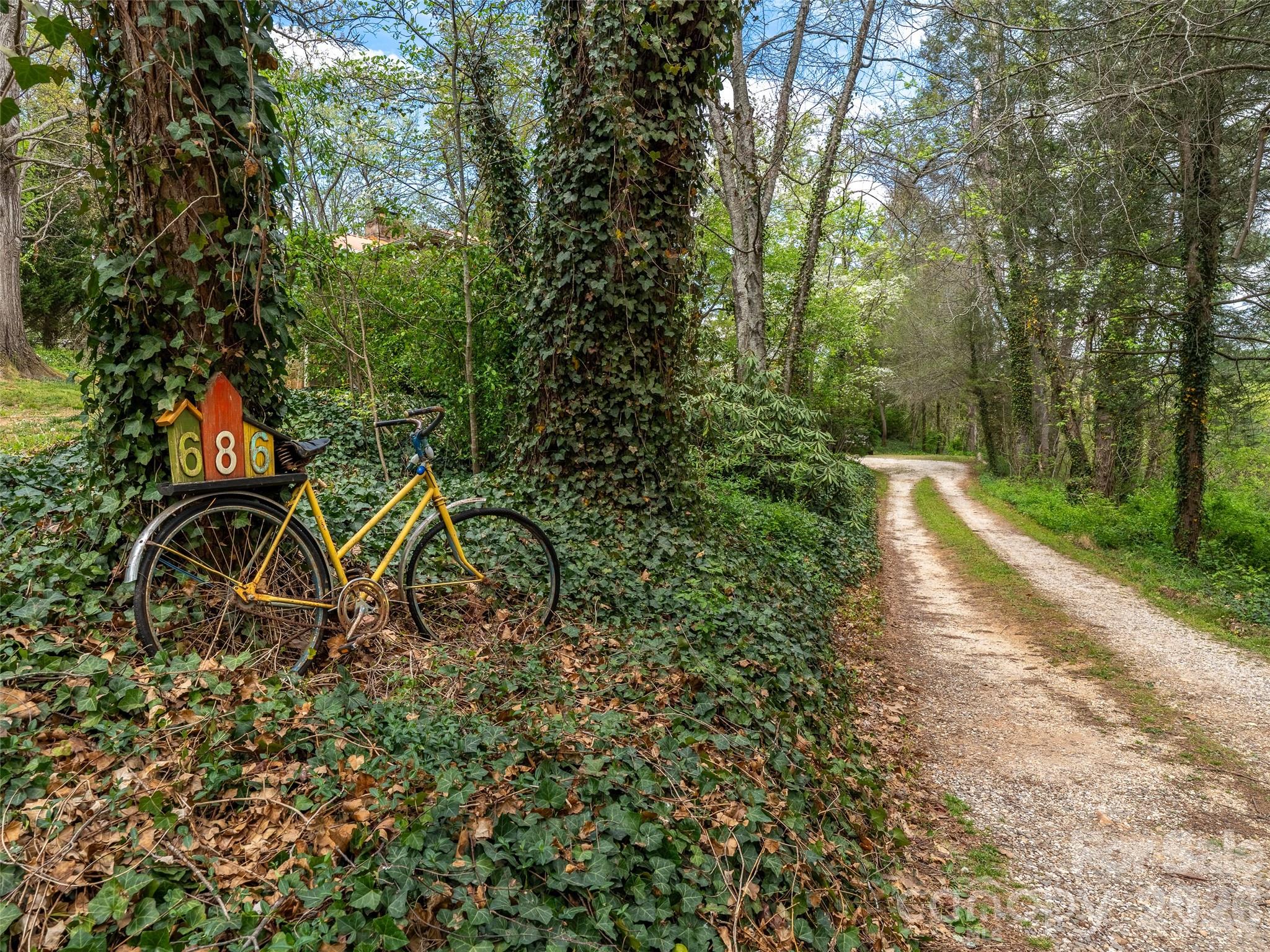 686 New Haw Creek Road Asheville, NC 28805 - Photo 47 of 47 a backyard of a house with lots of green space