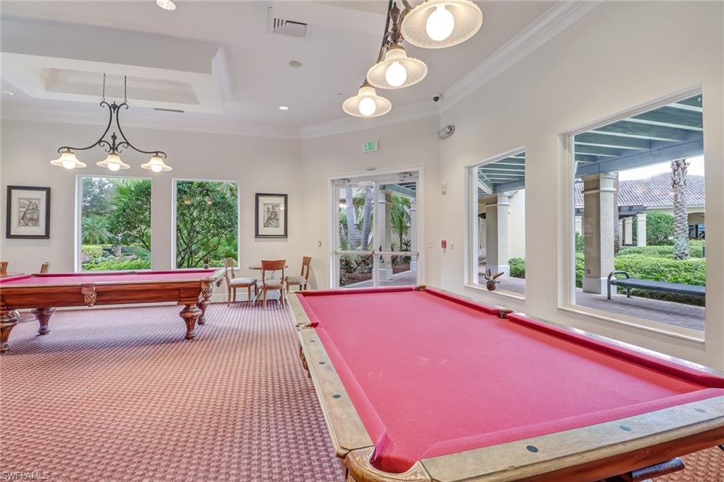 2346 Butterfly Palm Drive Naples, FL 34119 - Photo 27 of 45 Recreation room with pool table, recessed lighting, and ornamental molding