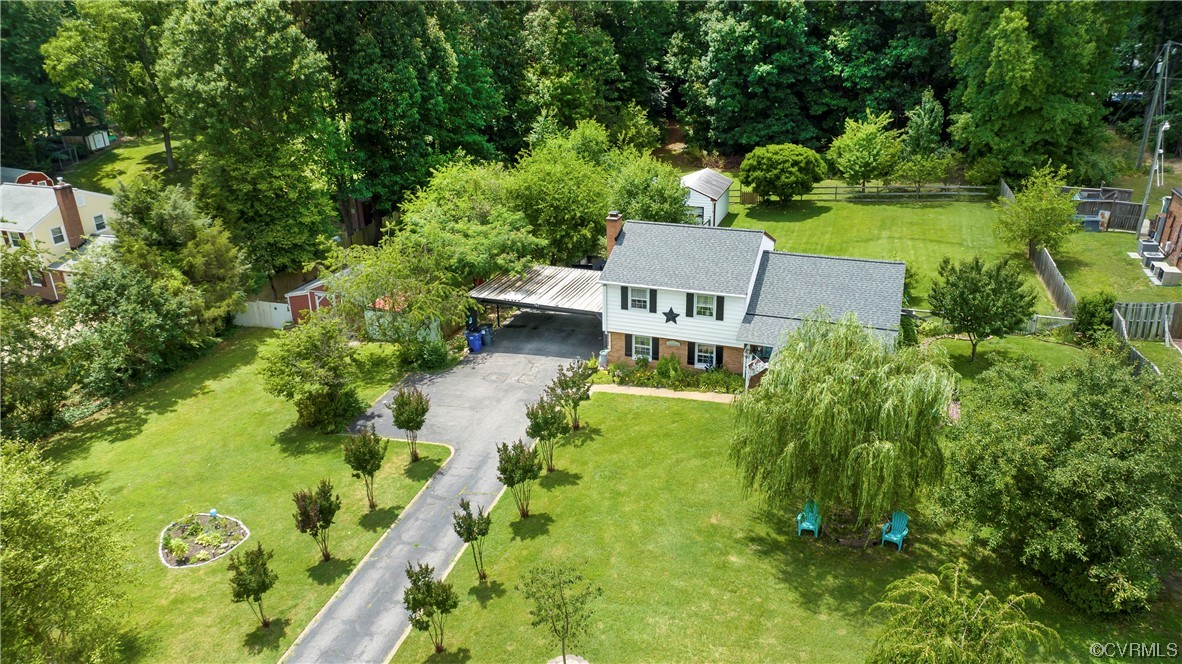 800 Adkins Road Chesterfield, VA 23236 - Photo 30 of 37 an aerial view of a house with a yard