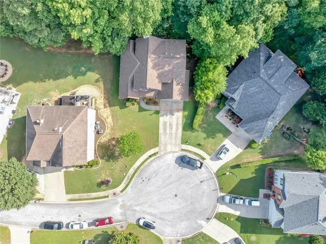 an aerial view of a house