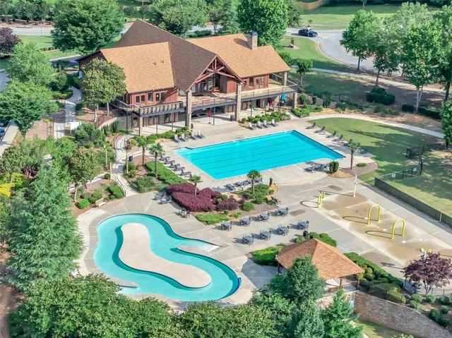 an aerial view of a house
