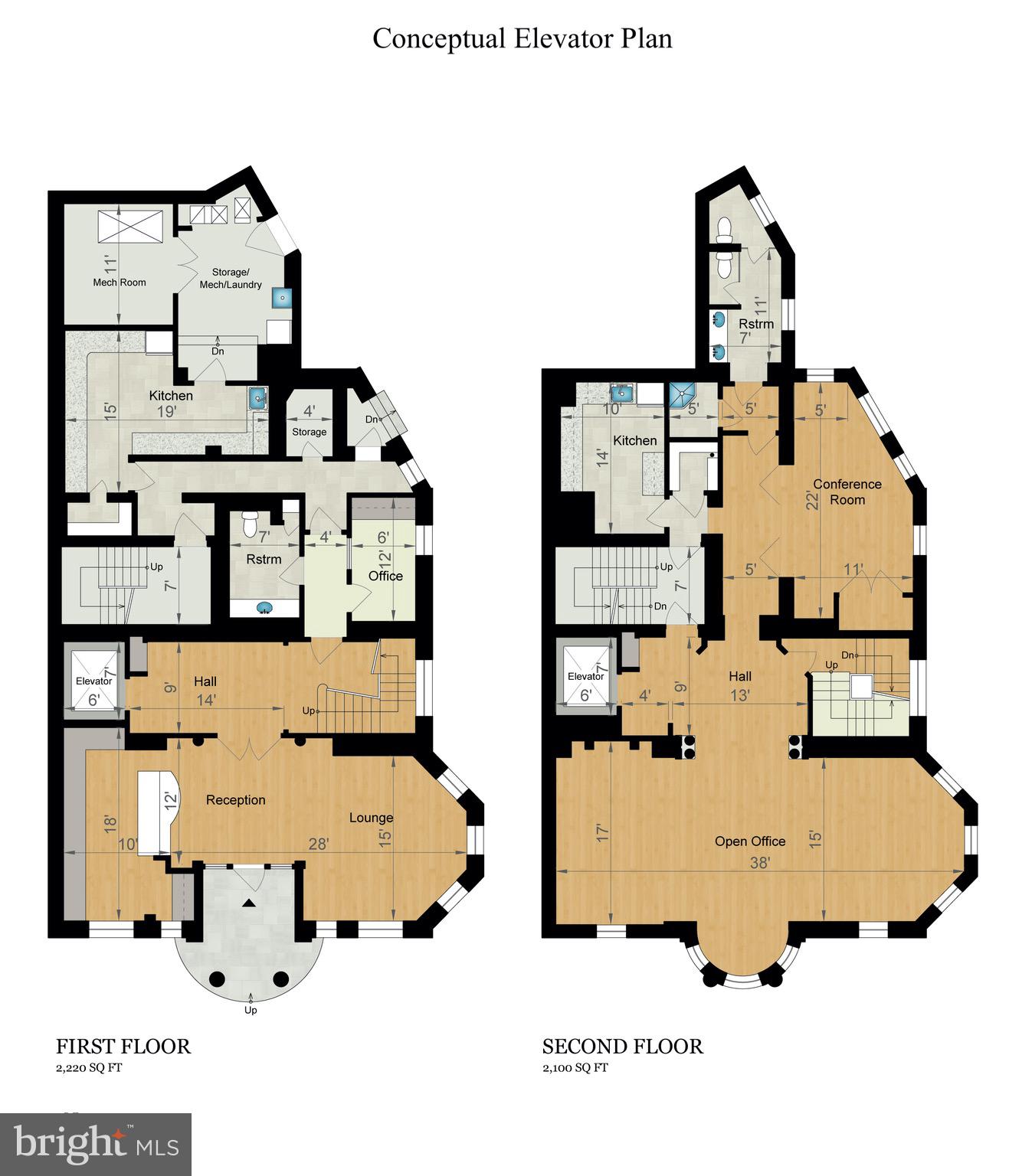 2301 Calvert Street Northwest Washington, DC 20008 - Photo 13 of 16 Conceptual Elevator Plan