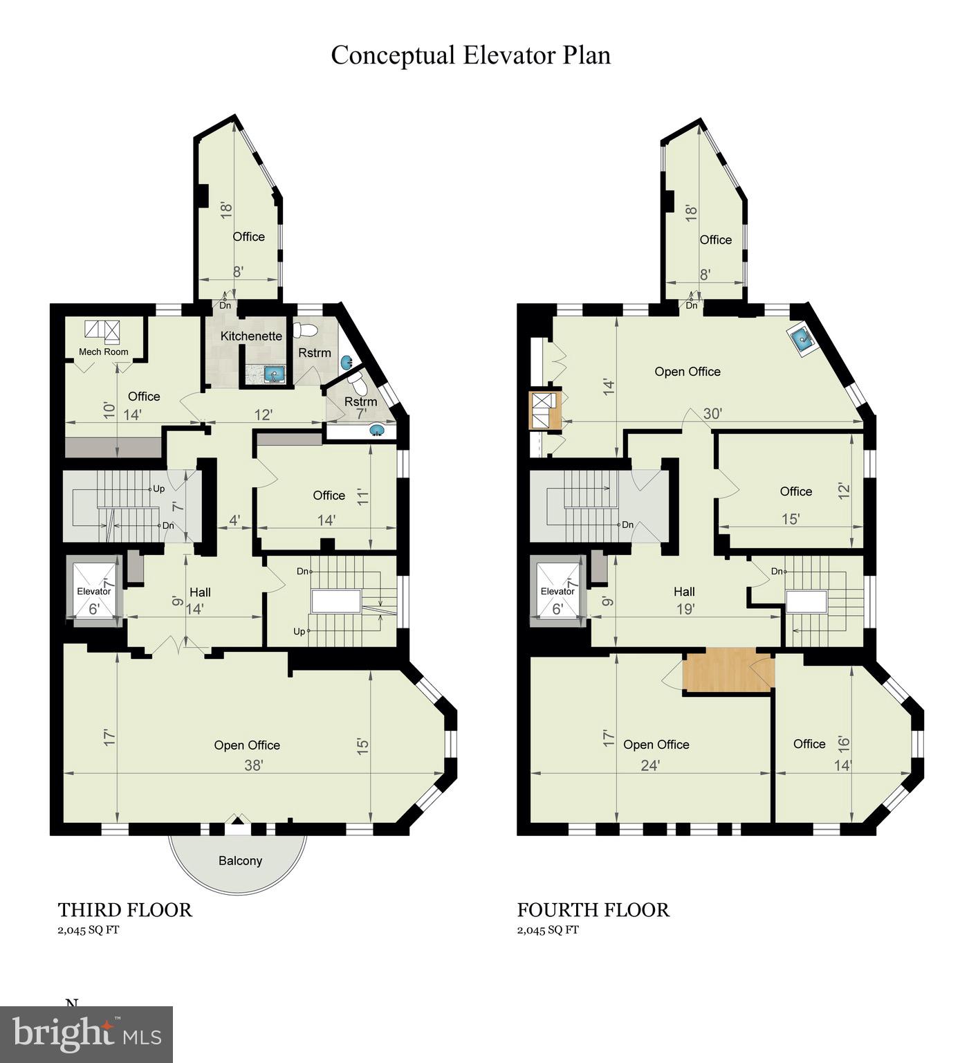 2301 Calvert Street Northwest Washington, DC 20008 - Photo 14 of 16 Conceptual Elevator Plan