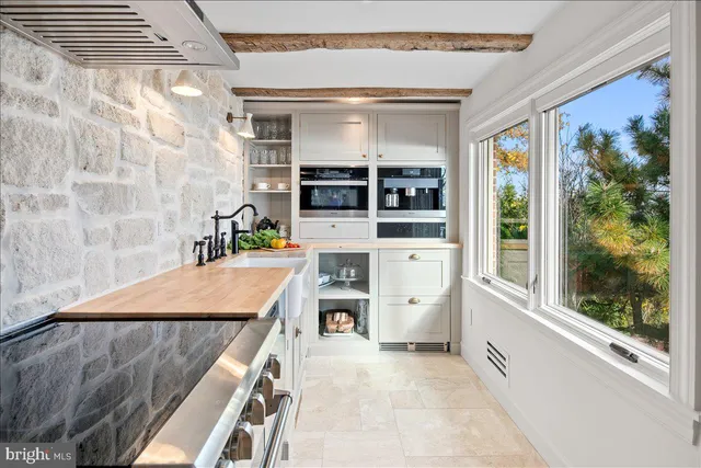 a living room with a large window