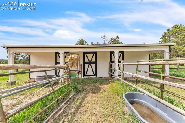 swimming pool view with a lot of trees in the background
