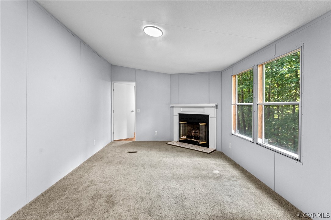 1172 Hendricks Road Pamplin, VA 23958 - Photo 14 of 36 an empty room with windows and fireplace