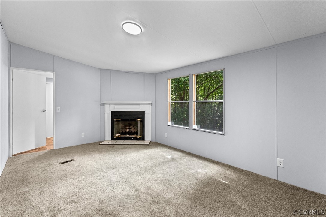1172 Hendricks Road Pamplin, VA 23958 - Photo 15 of 36 an empty room with a fireplace and a window