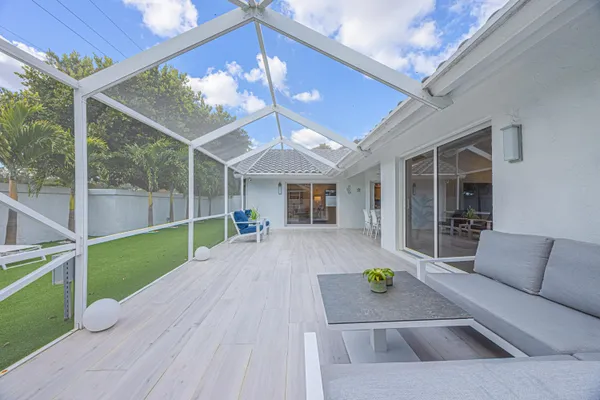 a view of swimming pool in the backyard