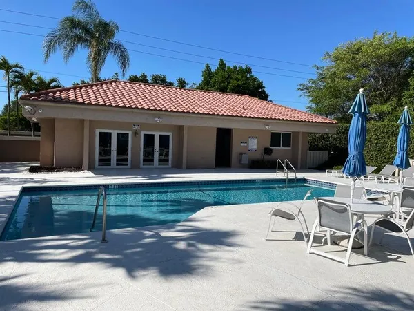 a view of a house with a patio