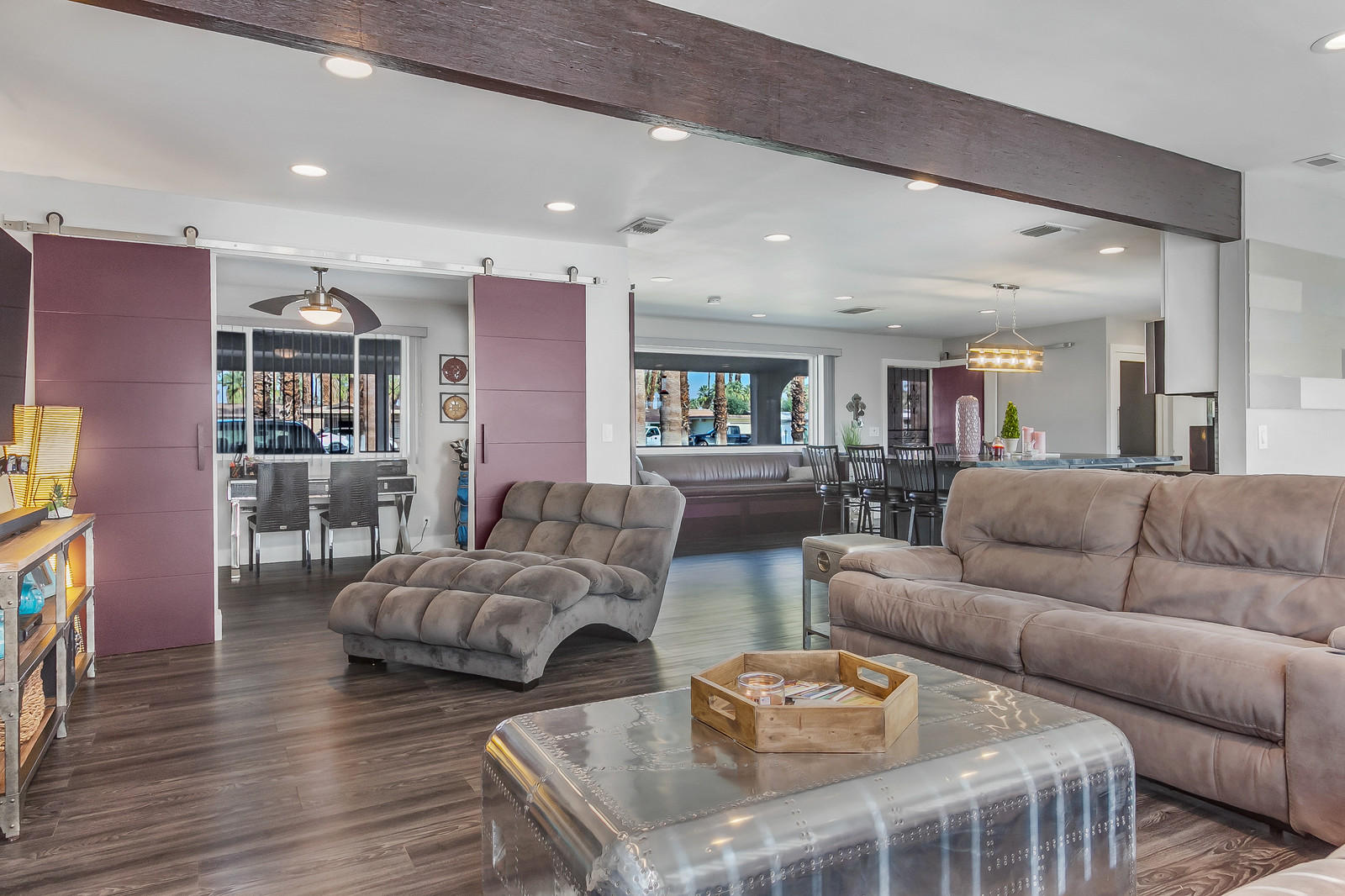 70061 Chappel Road Rancho Mirage, CA 92270 - Photo 7 of 26 a living room with furniture kitchen view and a wooden floor