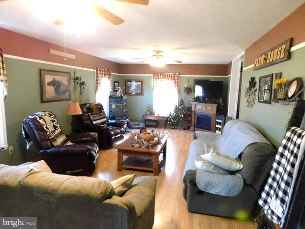 a living room with furniture