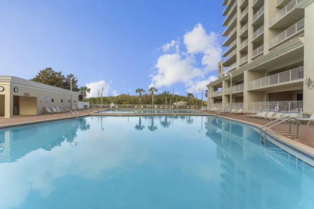 a view of a lake with a building