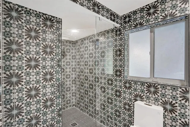 a bathroom with a shower