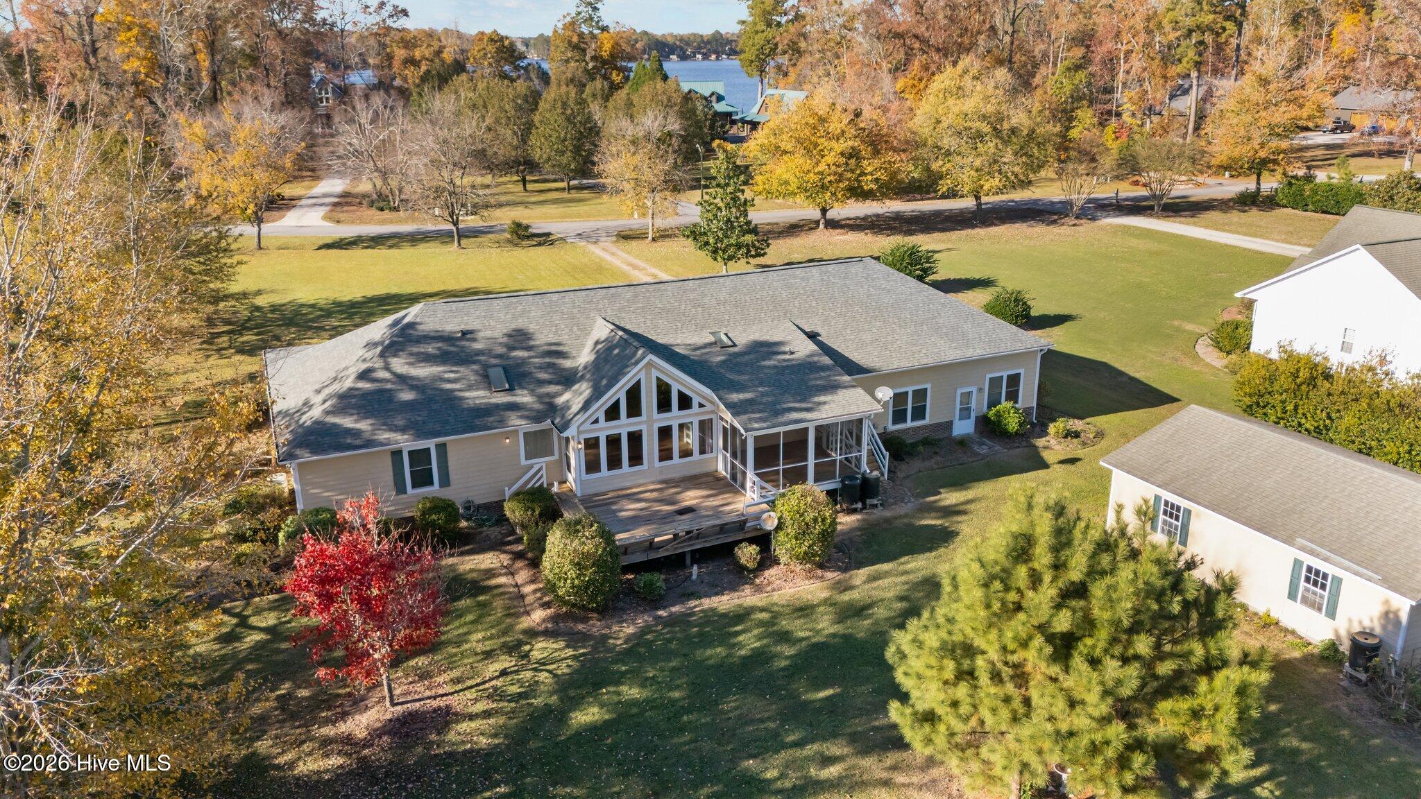 155 Teach's Cove Road Bath, NC 27808 - Photo 2 of 47 Aerial View back of house to Bath Creek View beyond