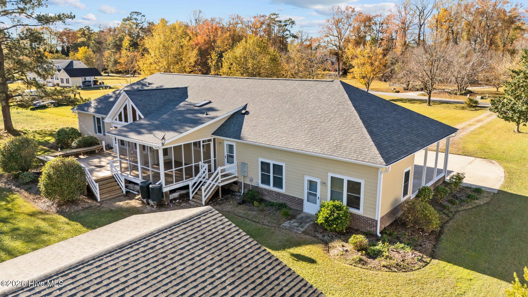 155 Teach's Cove Road Bath, NC 27808 - Photo 41 of 47 Aerial View Back Right